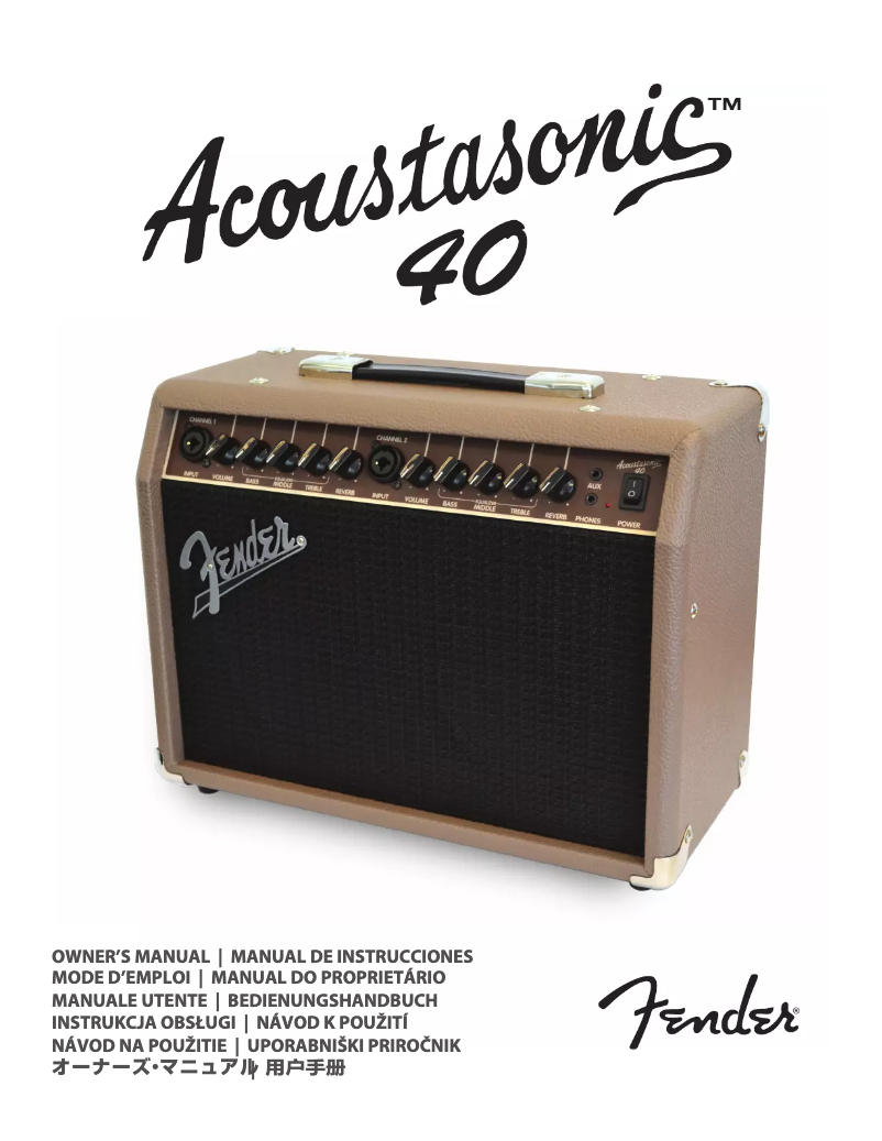 Page 1 de la notice Mode d'emploi Fender Acoustasonic 40