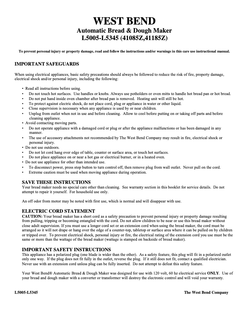 Image de la première page du manuel de l'appareil 41185Z