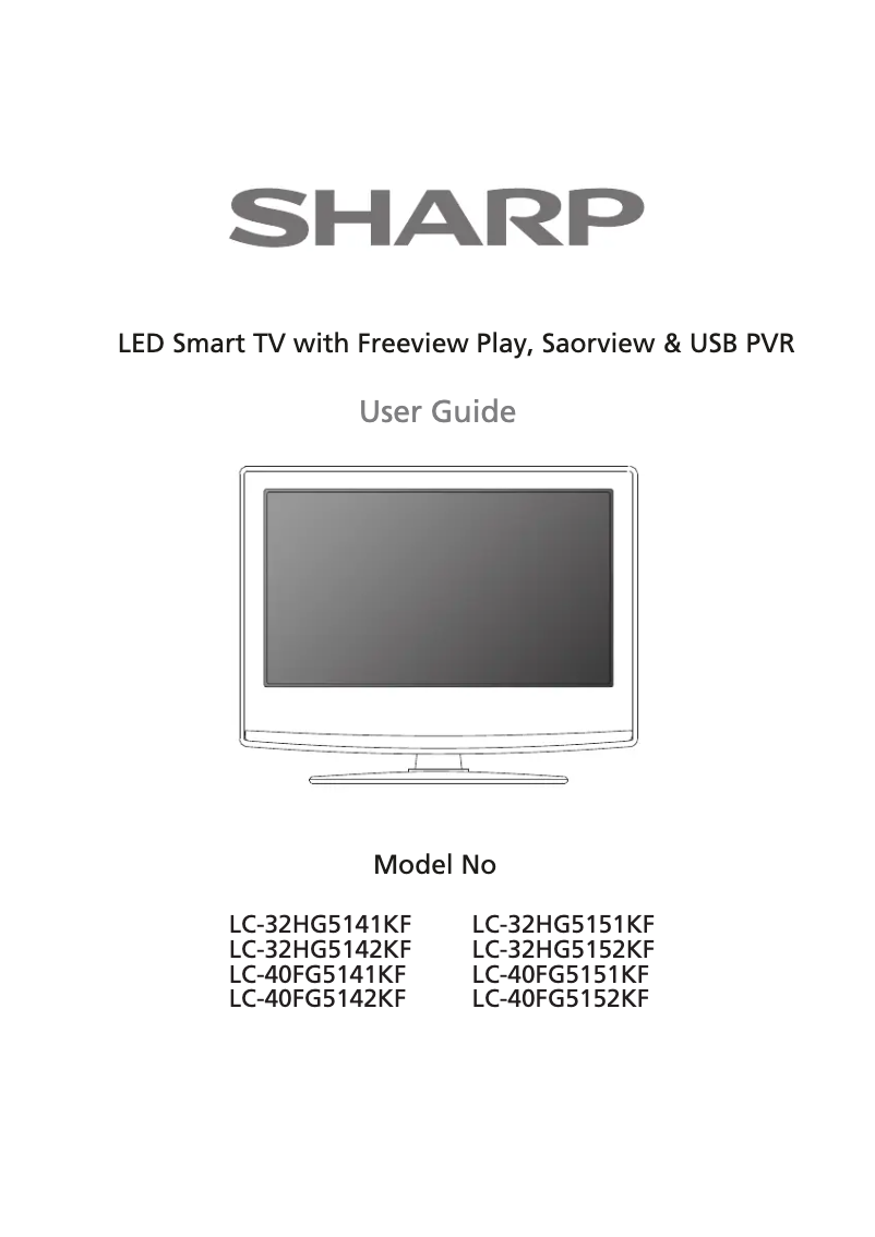 Page n°1 - Manuel utilisateur Sharp LC-40FG5151KF
