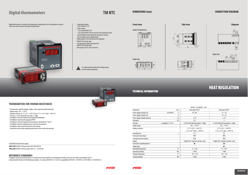 Page n°1 - Fiche technique Vemer TM NTC-P3D