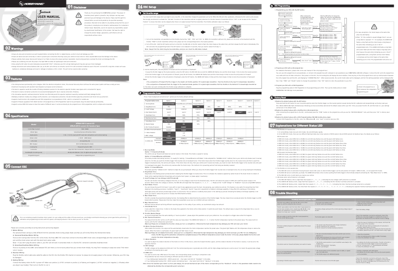 Page 1 de la notice Manuel utilisateur Hobbywing XeRun XR10 Justock G3 Handout