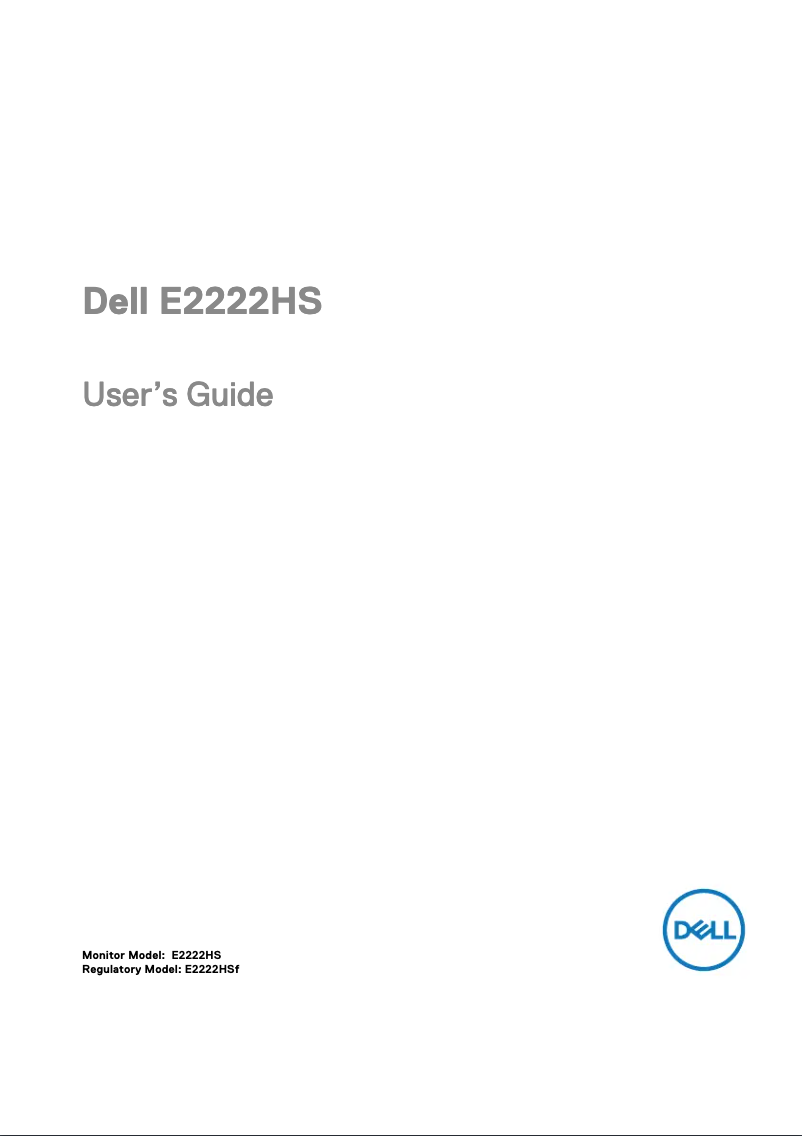 Image de la première page du manuel de l'appareil E Series E2222HS