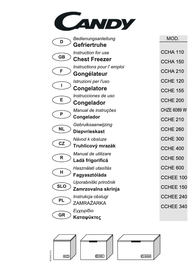 Page 1 de la notice Manuel utilisateur Candy CCHEE 150