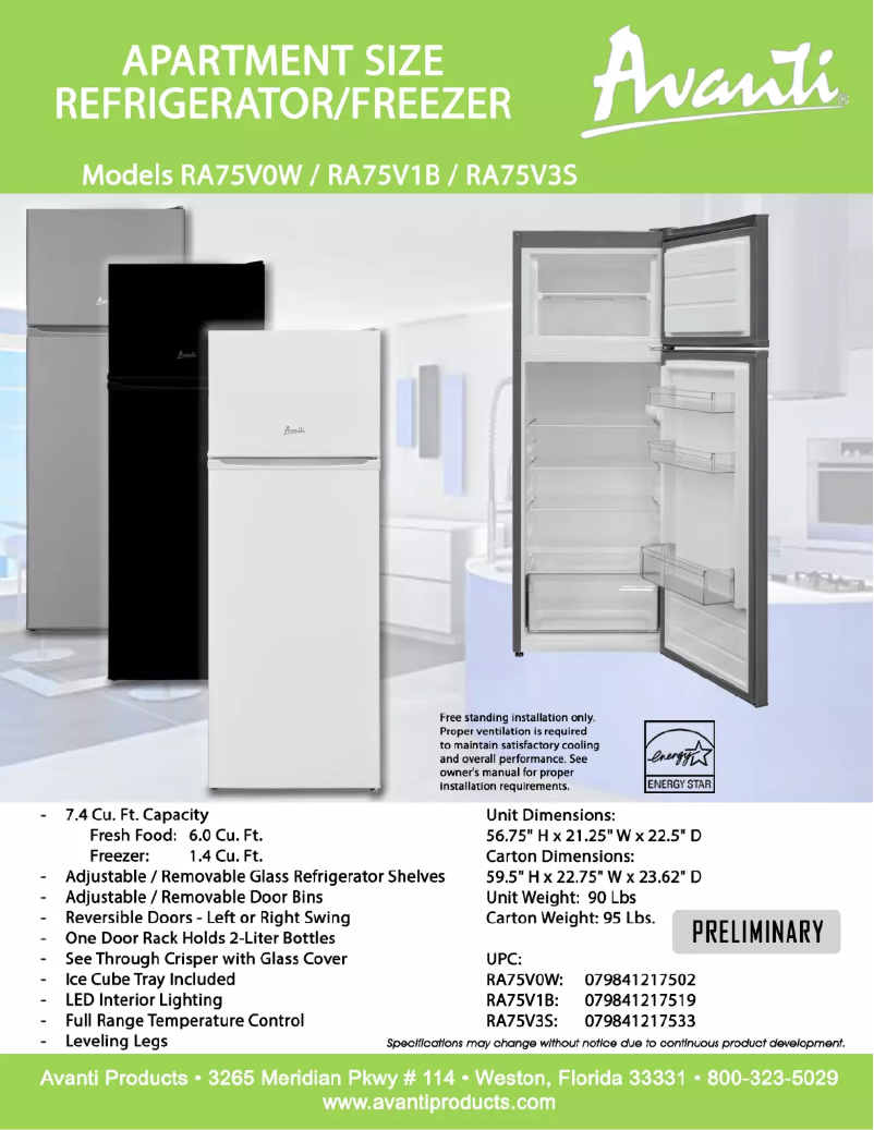 Image de la première page du manuel de l'appareil RA75V1B