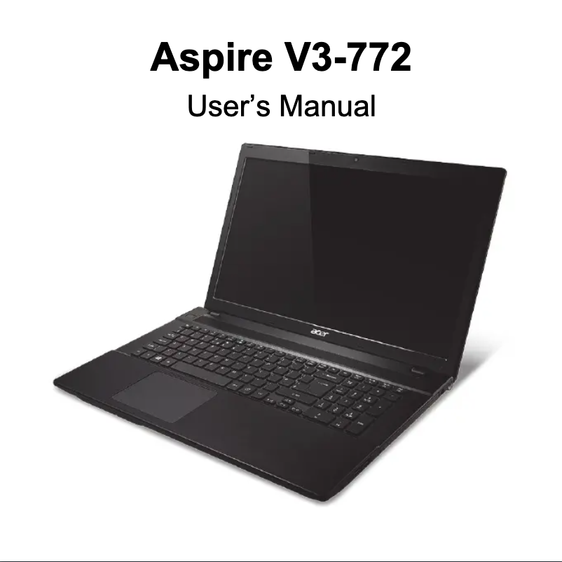 Page n°1 - Mode d'emploi Acer Aspire V3-772G