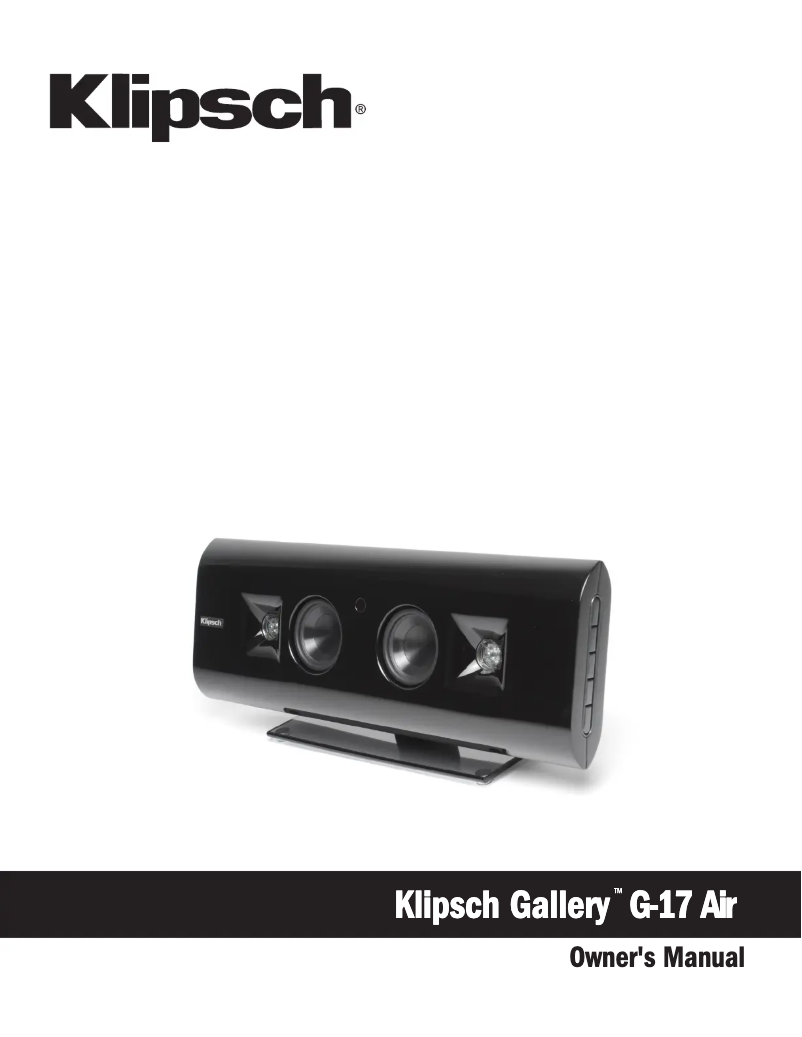 Page 1 de la notice Manuel utilisateur Klipsch G-17 Air