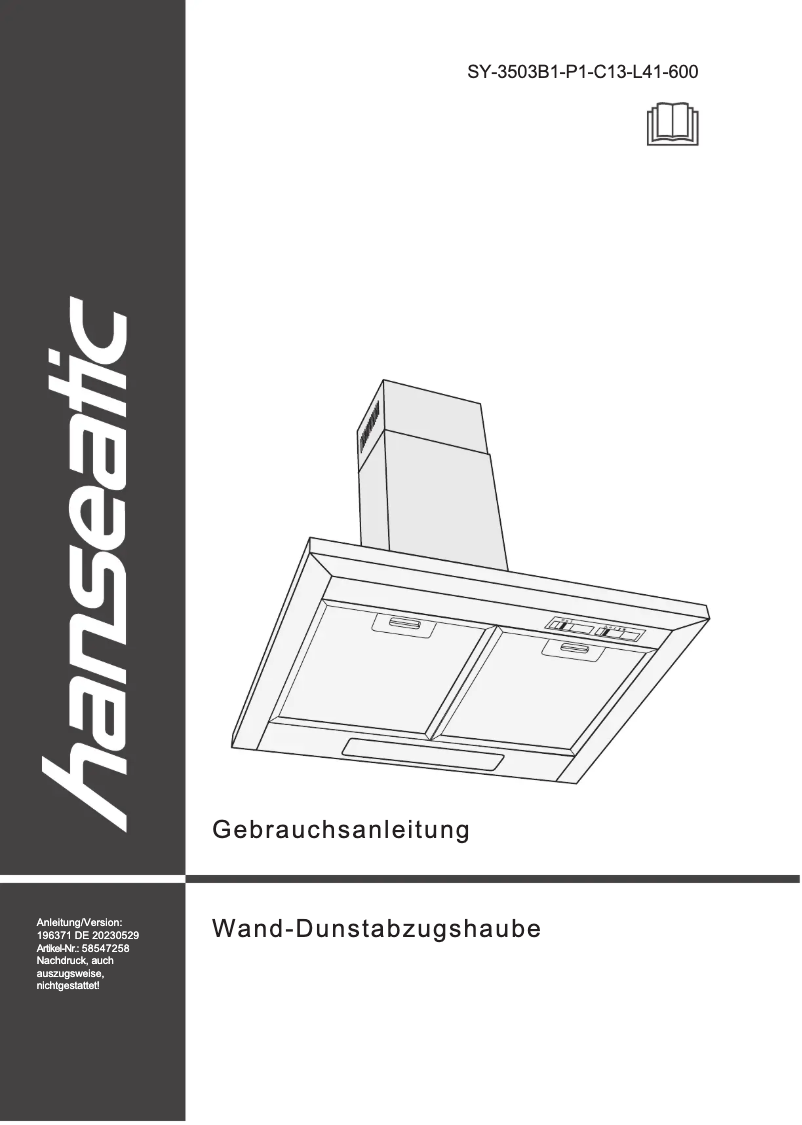 Image de la première page du manuel de l'appareil SY-3503B1-P1-C13-L41-600