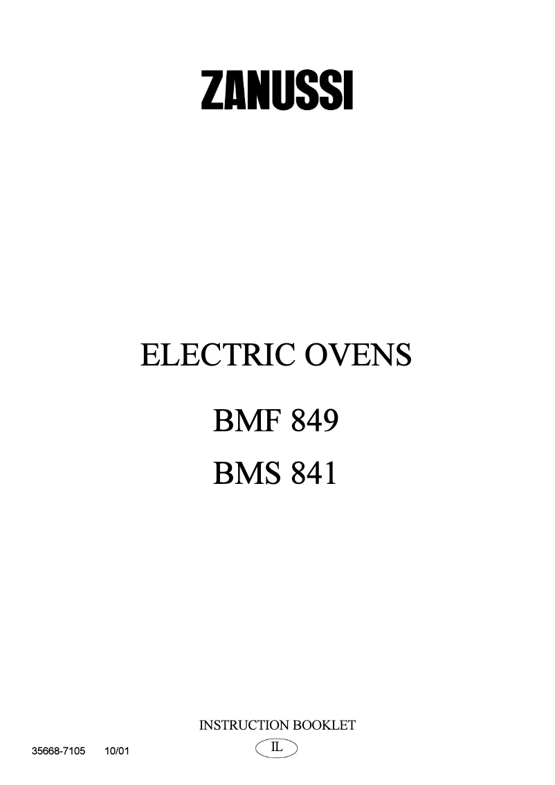 Page n°1 - Manuel utilisateur Zanussi BMS841X