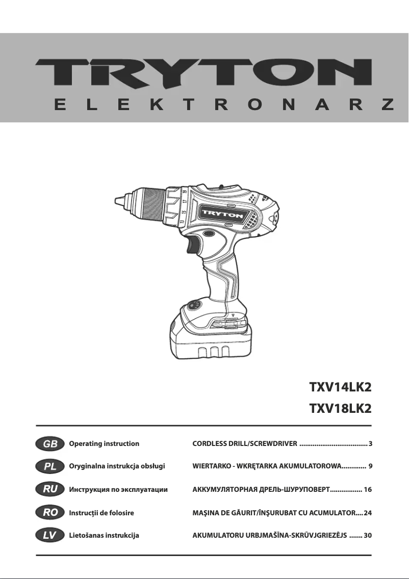 Page 1 de la notice Manuel utilisateur Tryton TXV14LK2