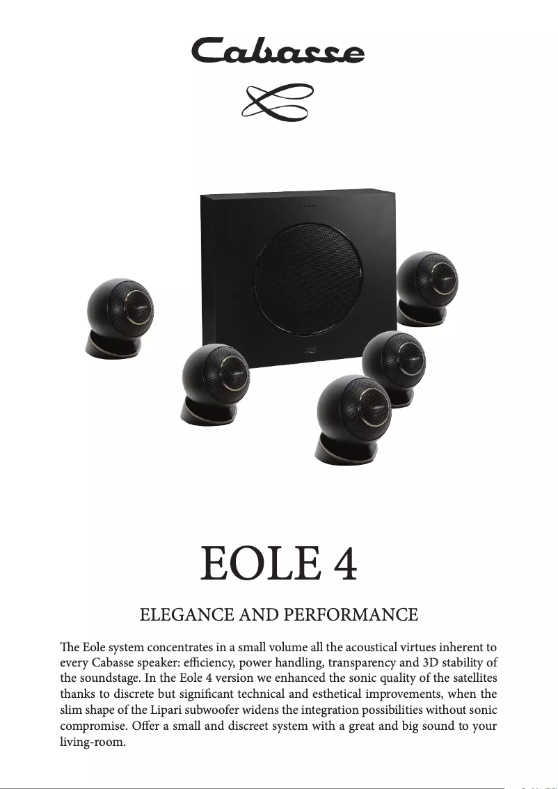 Página 1 del manual Ficha técnica Cabasse Lipari 21