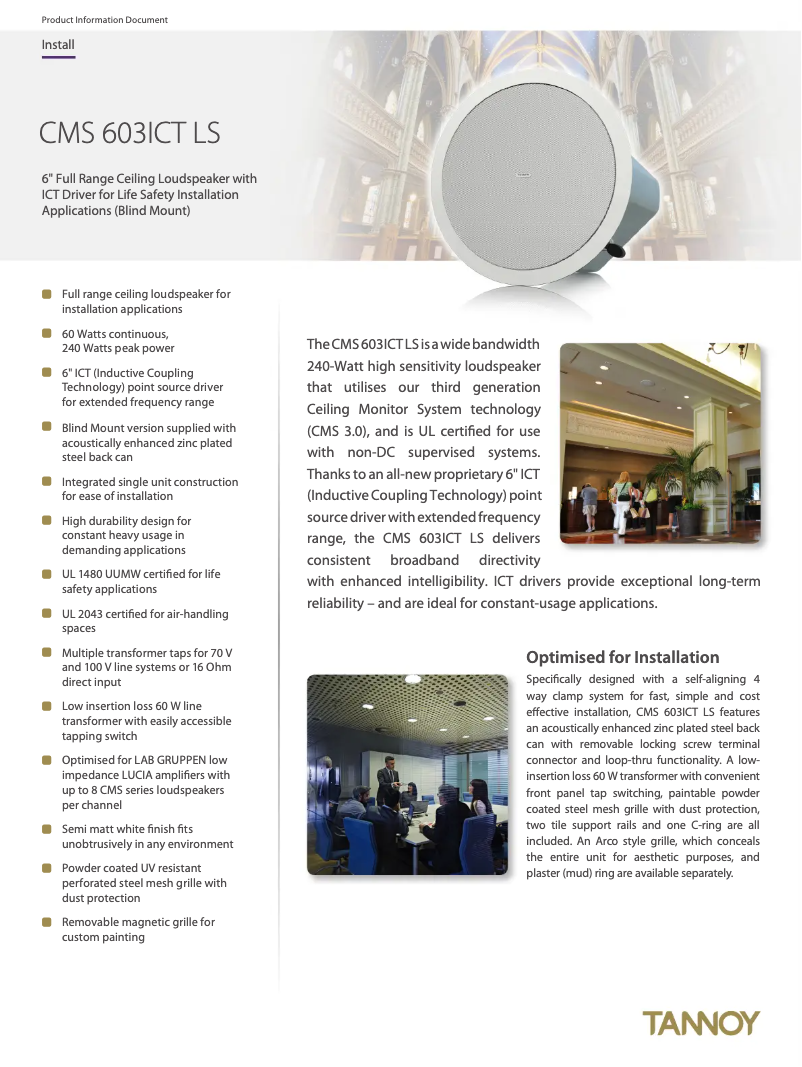 Imagen de la primera página del manual del dispositivo CMS 603ICT LS