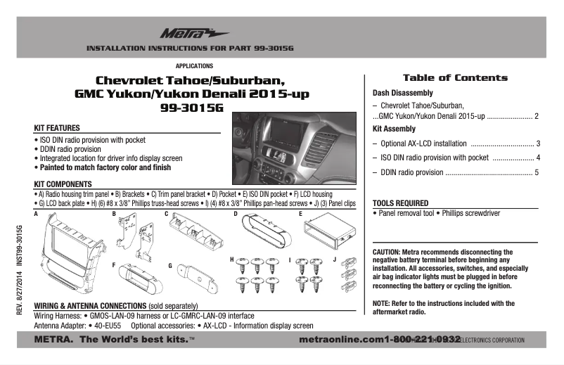 Image de la première page du manuel de l'appareil 99-3015G