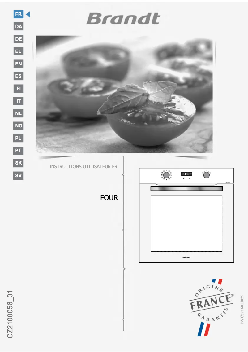 Page n°1 - Manuel utilisateur Brandt BOP2112B