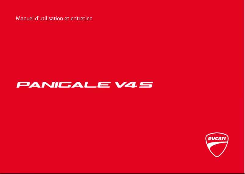 Image de la première page du manuel de l'appareil Panigale V4 S (2020)