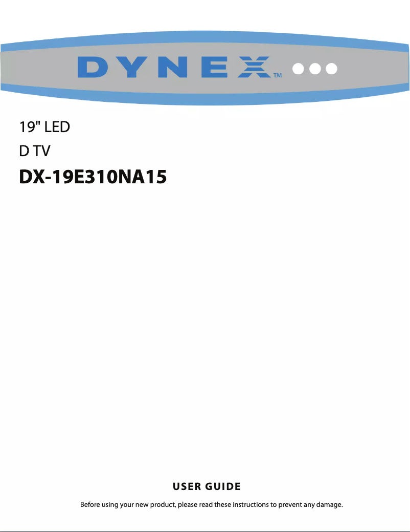 Page 1 de la notice Manuel utilisateur Dynex DX-19E310NA15