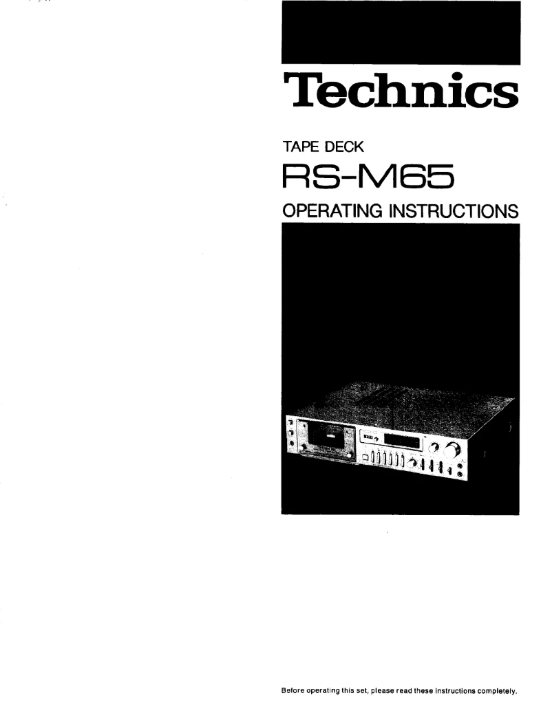 Page n°1 - Manuel utilisateur Technics RS-M65