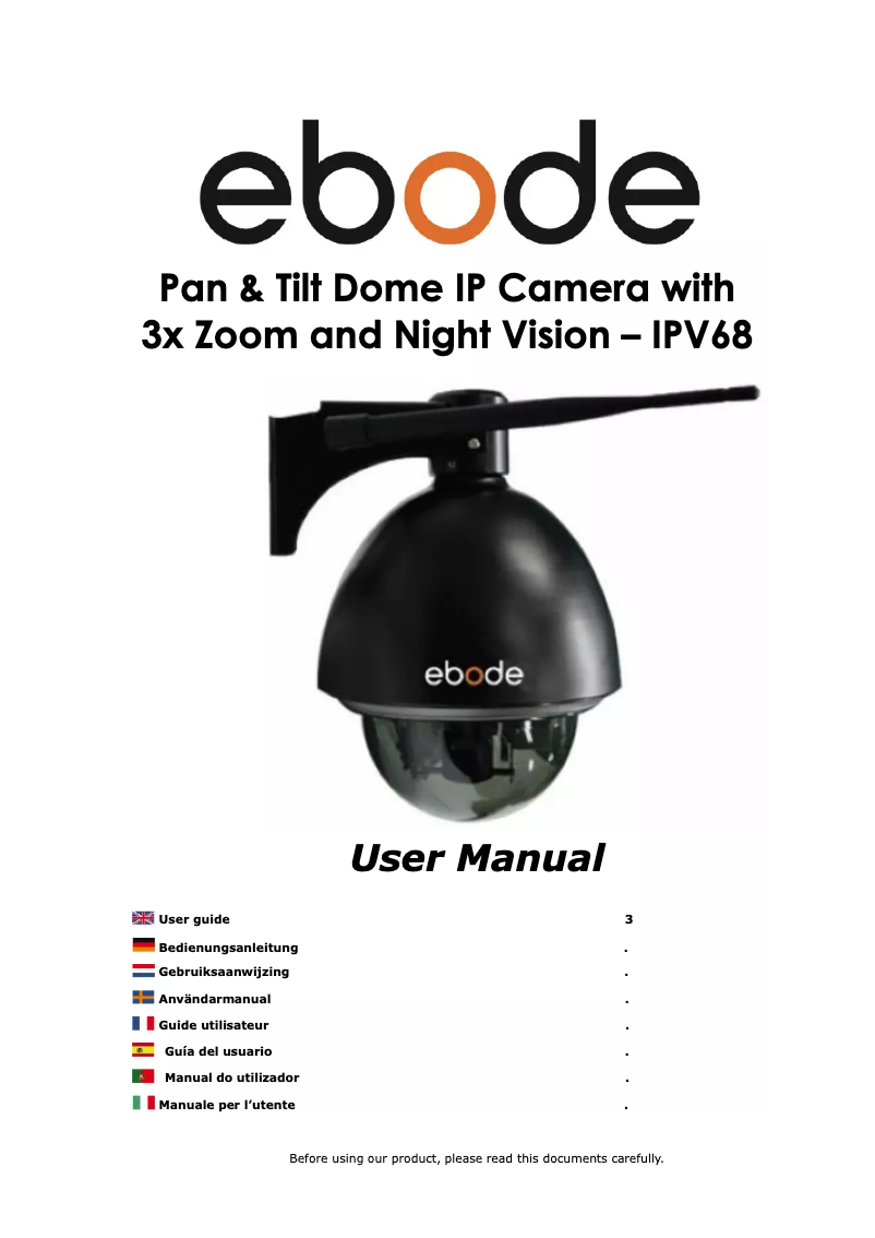 Image de la première page du manuel de l'appareil IPV68