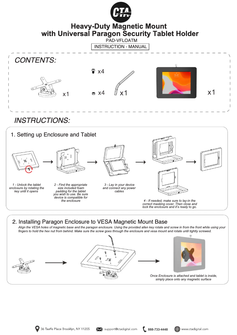 Page 1 de la notice Manuel utilisateur CTA Digital PAD-VFLOATM
