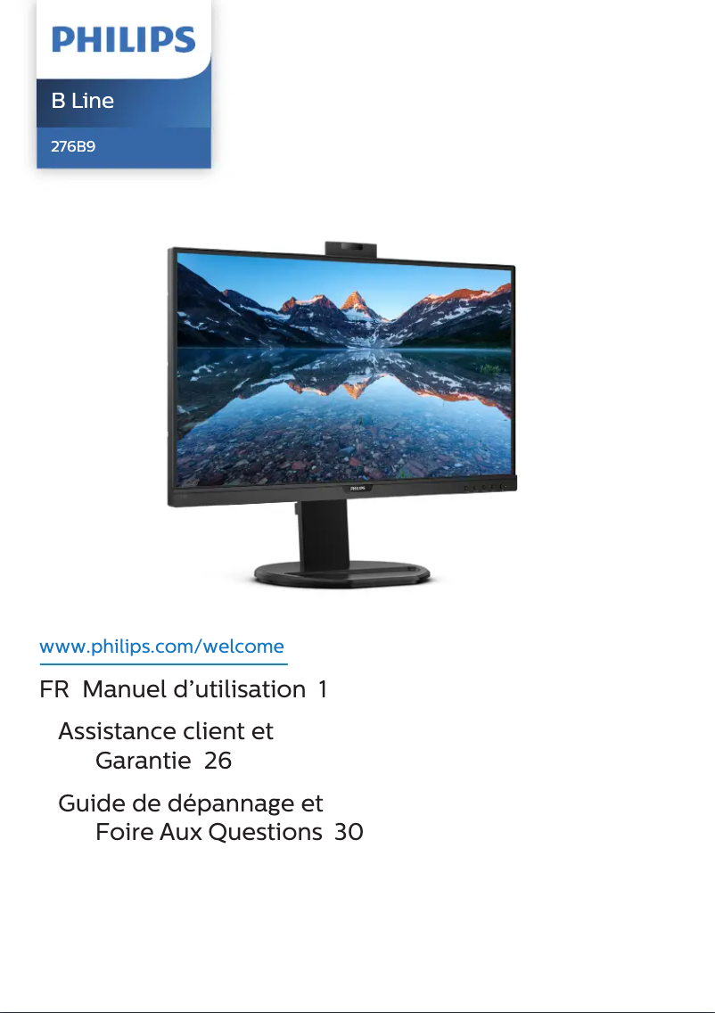 Page 1 de la notice Manuel utilisateur Philips B Line 276B9H
