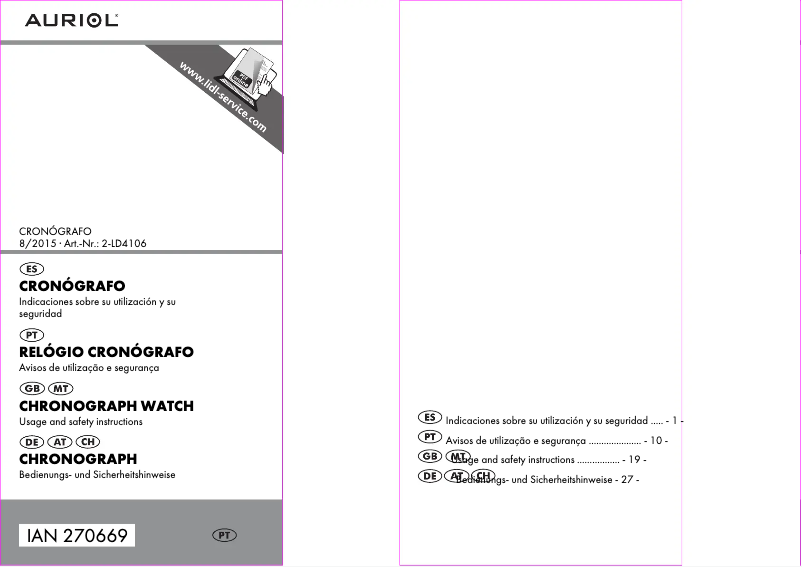 Image de la première page du manuel de l'appareil IAN 270669