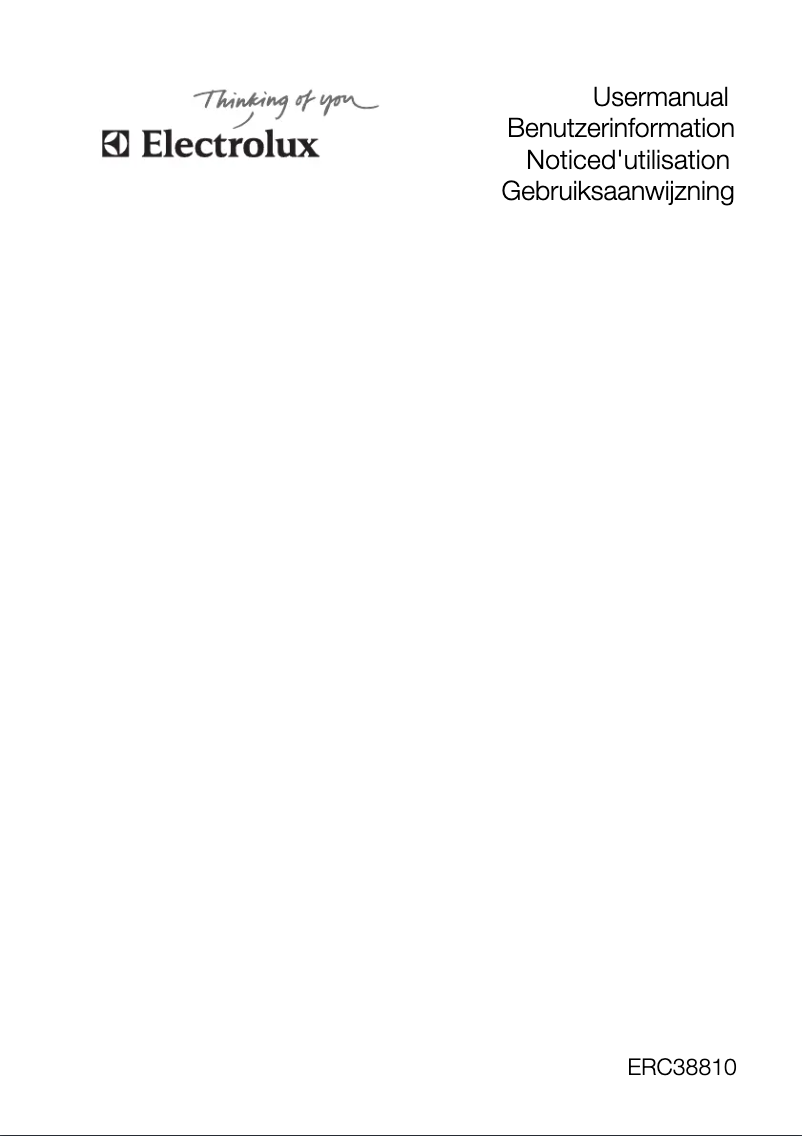 Page 1 de la notice Manuel utilisateur Electrolux ERC38810