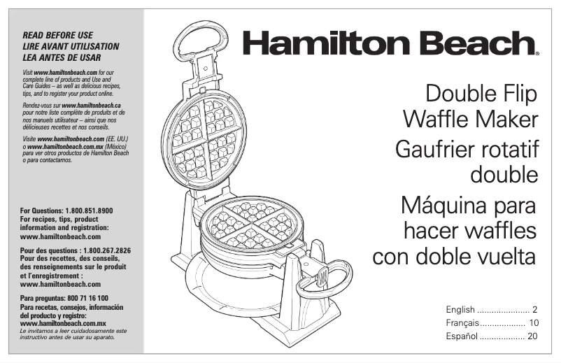 Page n°1 - Manuel utilisateur Hamilton Beach 26201