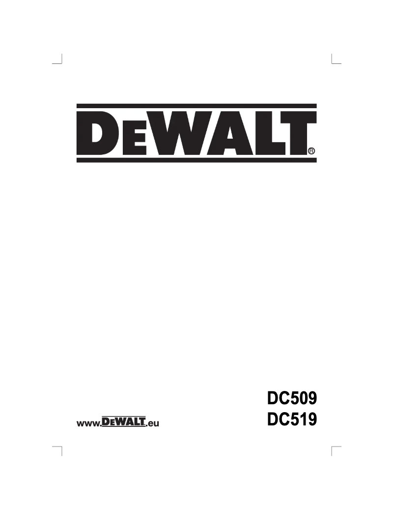 Page n°1 - Manuel utilisateur DeWalt DC519