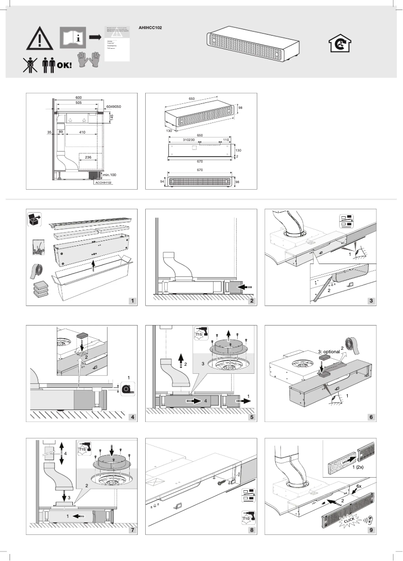 Page 1 de la notice Guide d'installation Asko AHIHCC102