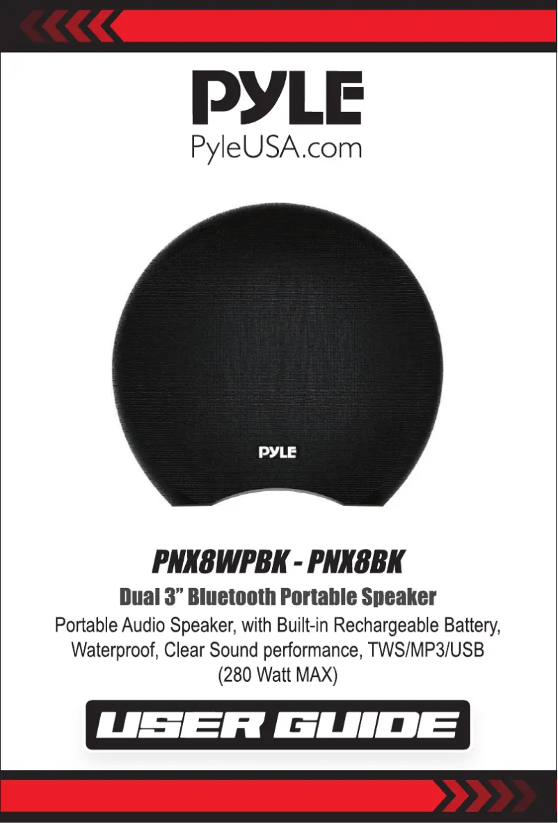 Page 1 de la notice Manuel utilisateur Pyle PNX8BK