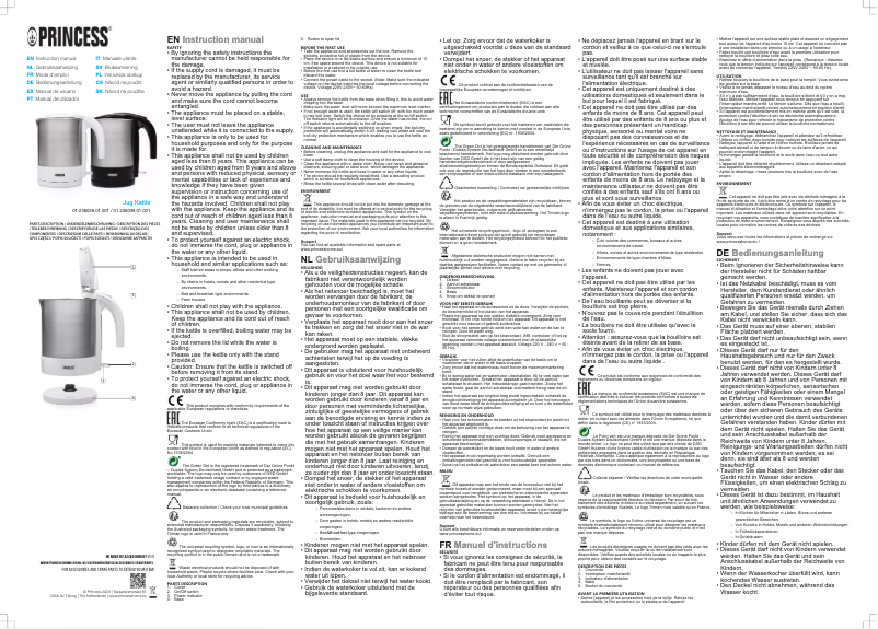 Page 1 de la notice Manuel utilisateur Princess 236038