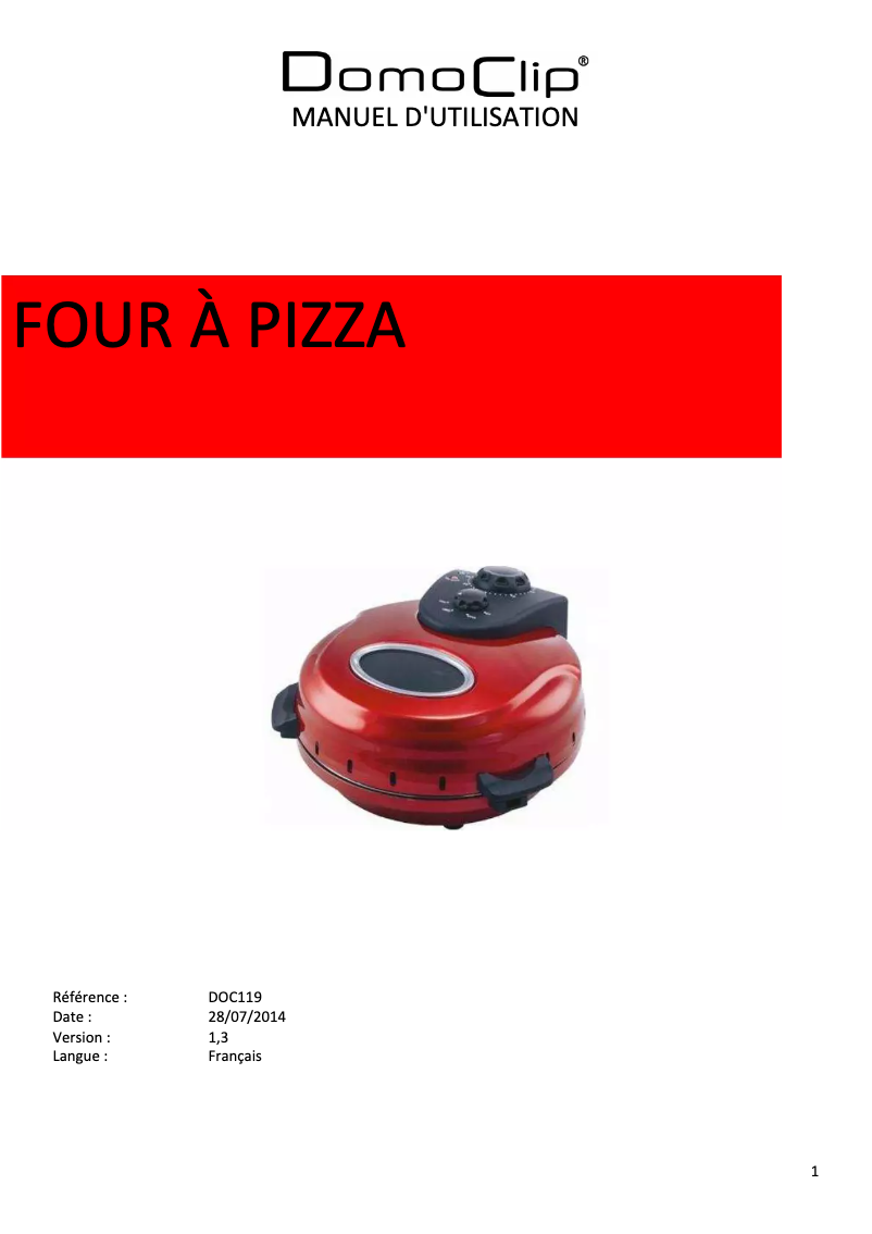 Page n°1 - Manuel utilisateur Domoclip DOC119