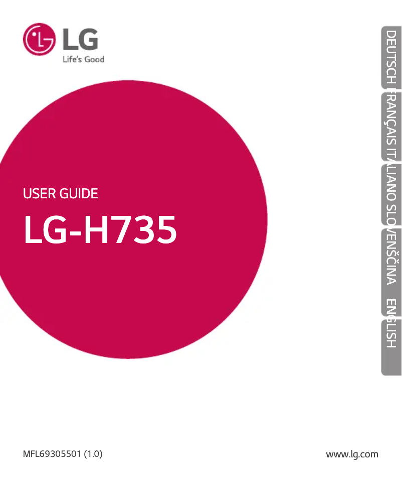 Image de la première page du manuel de l'appareil LG-H735