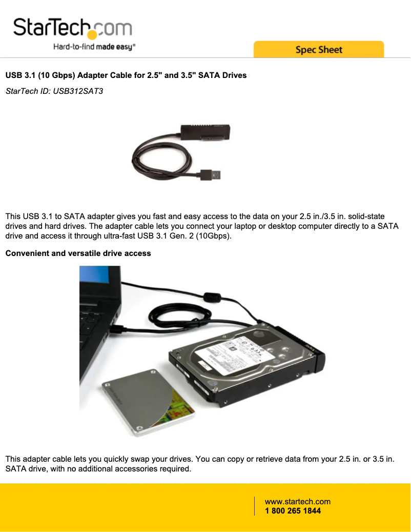 Image de la première page du manuel de l'appareil USB312SAT3