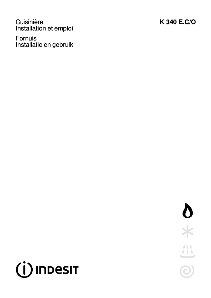 Page 1 de la notice Manuel utilisateur Indesit K340 E.C(W)/O