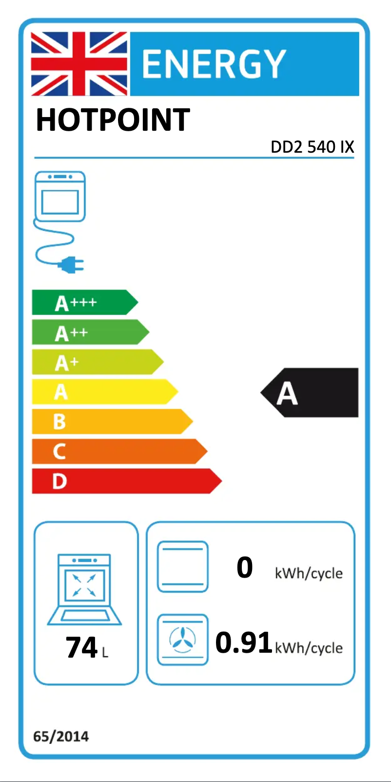 Page n°1 - Label énergétique Hotpoint DD2 540 IX