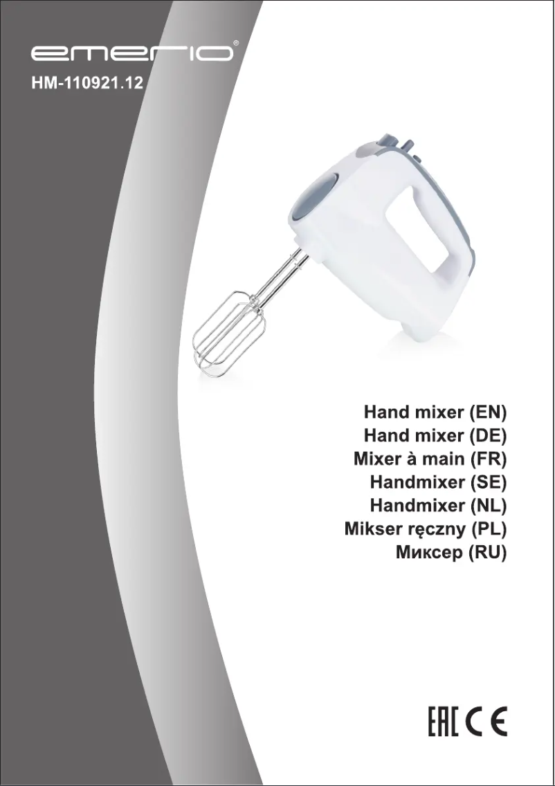 Page n°1 - Manuel utilisateur Emerio HM-110921.12