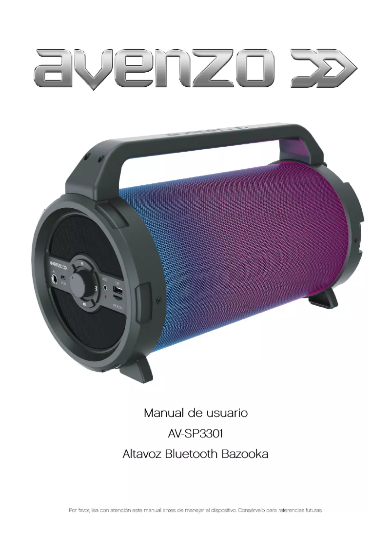 Image de la première page du manuel de l'appareil AV-SP3301B