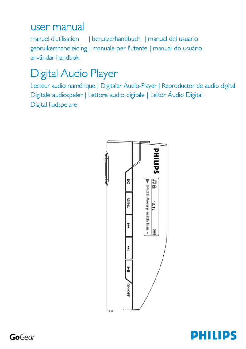 Page n°1 - Manuel utilisateur Philips GoGear SA157