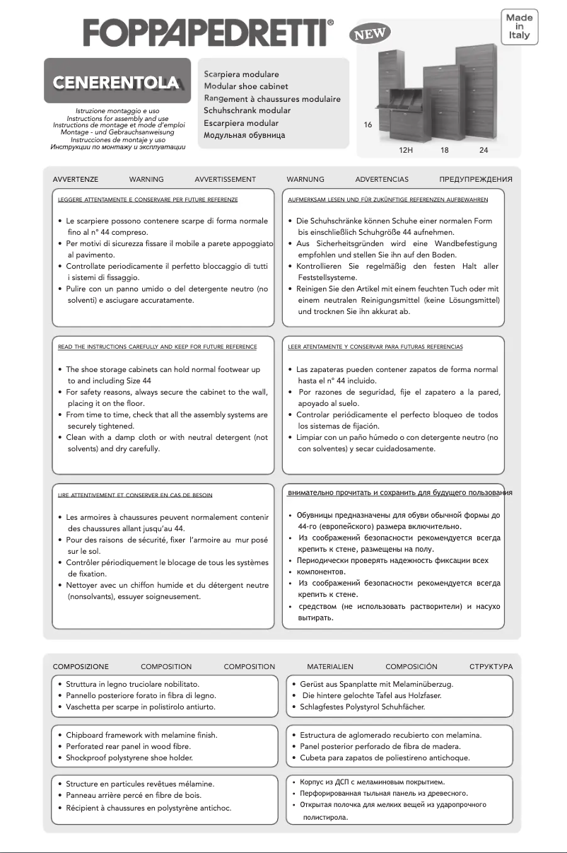 Page n°1 - Manuel utilisateur Foppapedretti Cenerentola 12