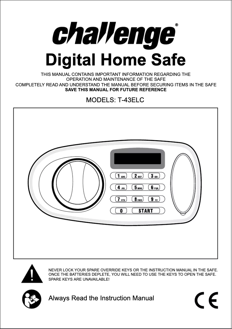 Page 1 de la notice Manuel utilisateur Challenge T-43ELC