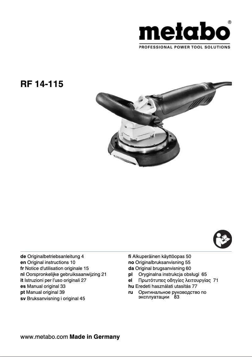 Image de la première page du manuel de l'appareil RF 14-115
