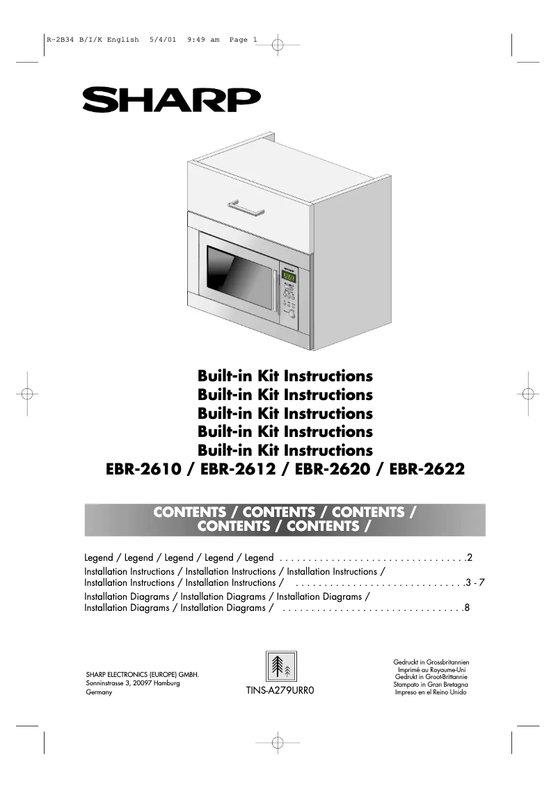 Page 1 de la notice Manuel utilisateur Sharp EBR-2622