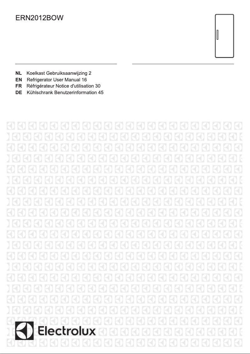Page 1 de la notice Manuel utilisateur Electrolux ERN2012BOW