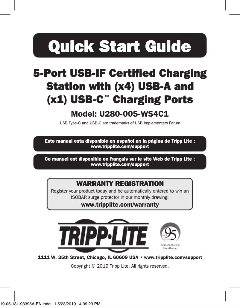 Page n°1 - Manuel utilisateur Tripp Lite U280-005-WS4C1