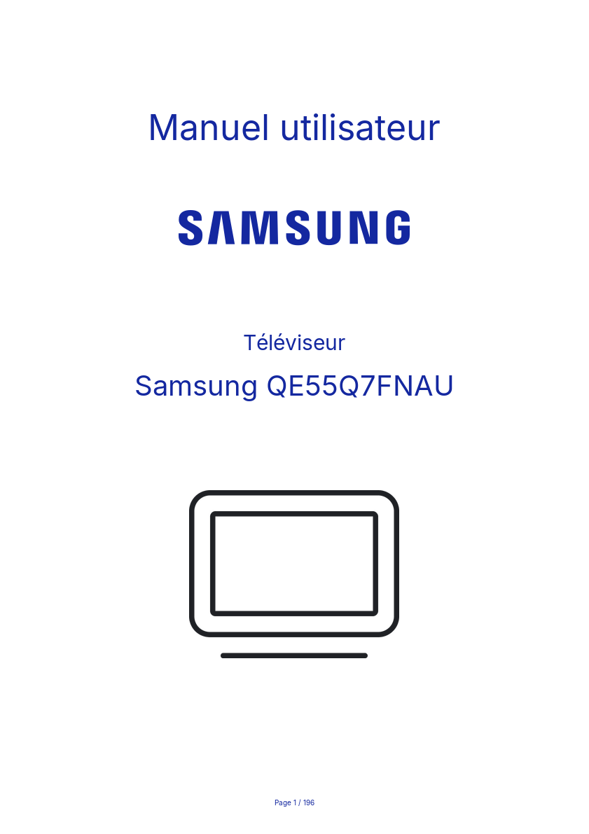 Page n°1 - Manuel utilisateur Samsung QE55Q7FNAU