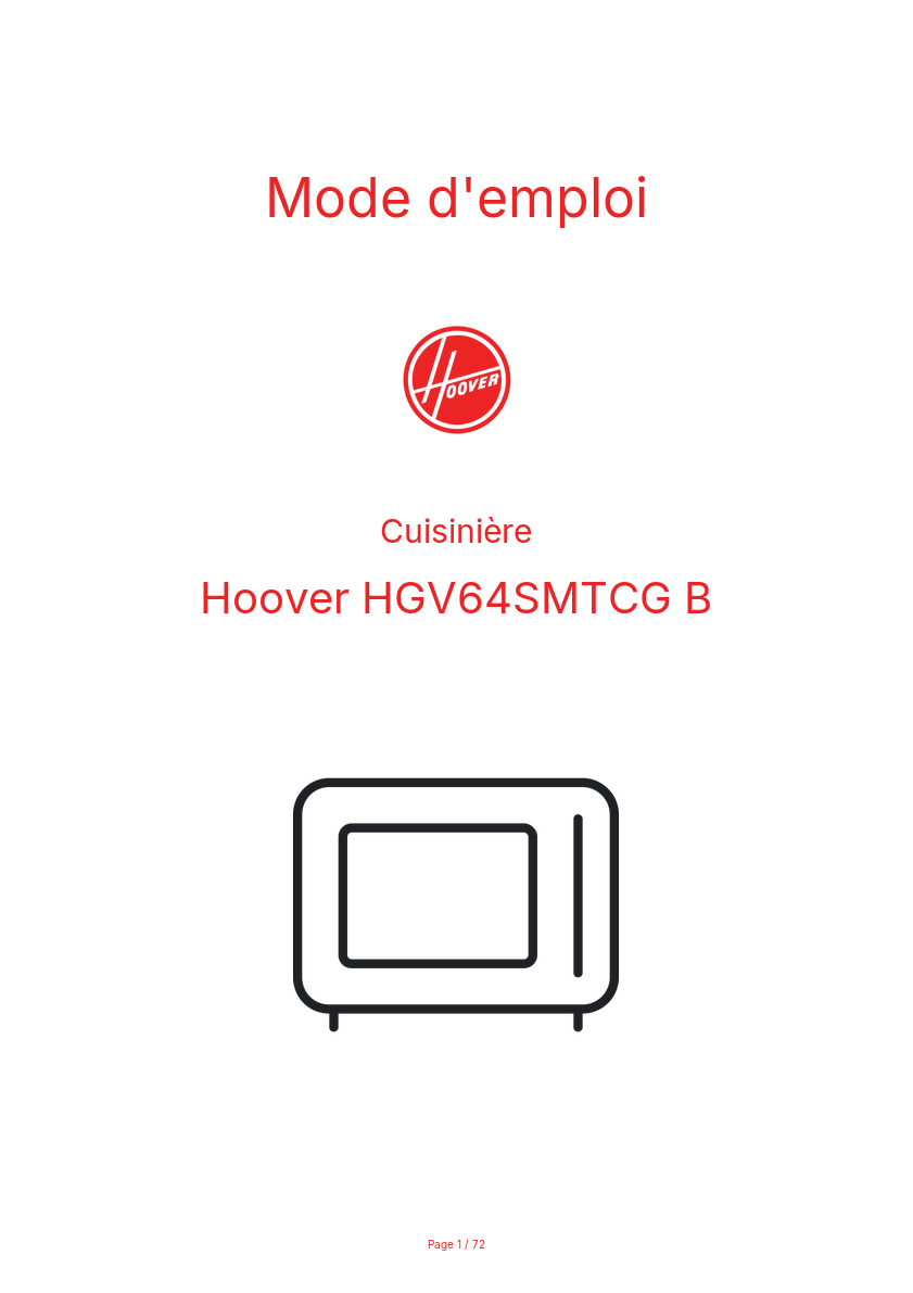 Image de la première page du manuel de l'appareil HGV64SMTCG B