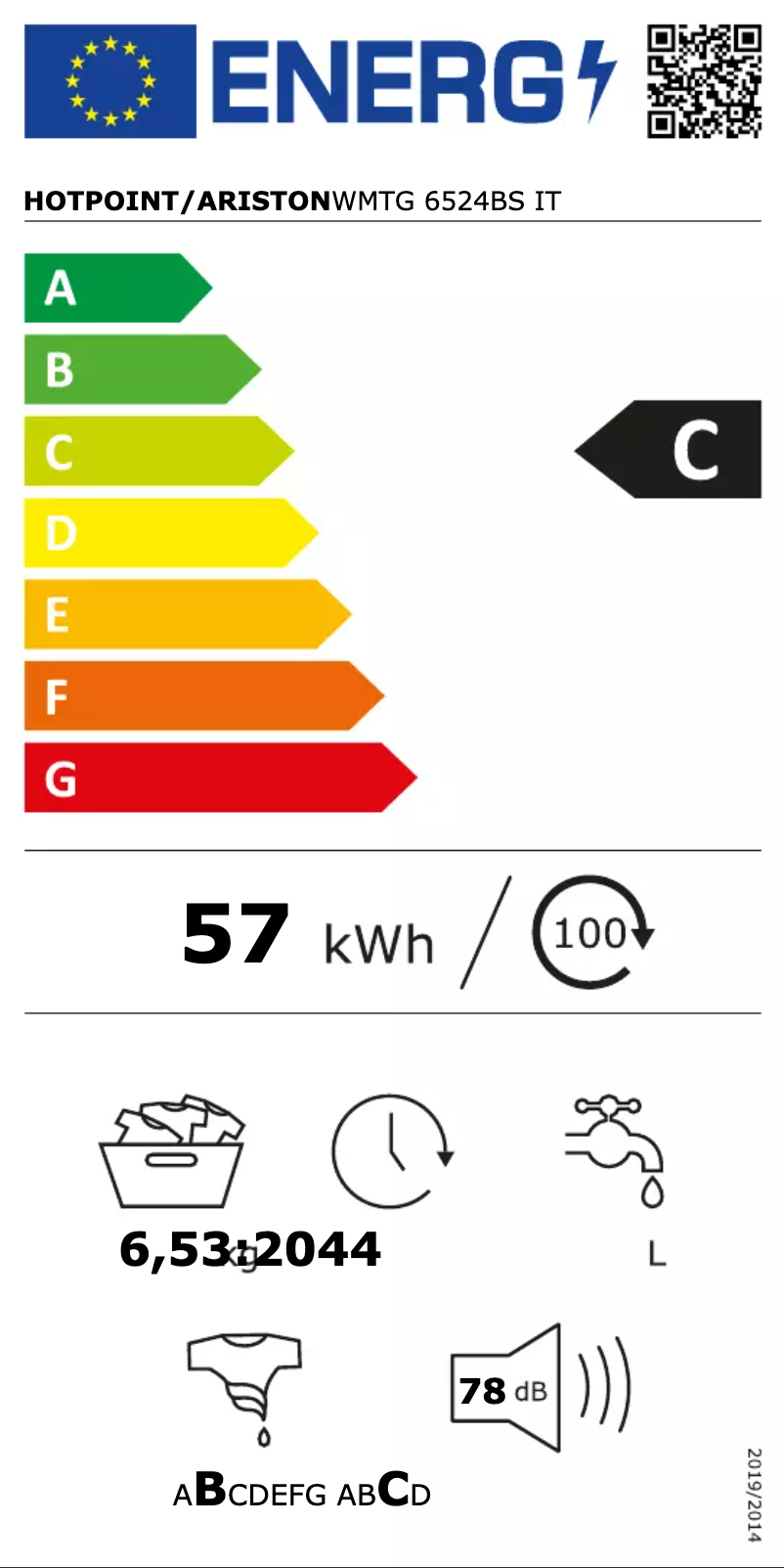 Page 1 de la notice Manuel utilisateur Hotpoint WMTG 6524BS IT