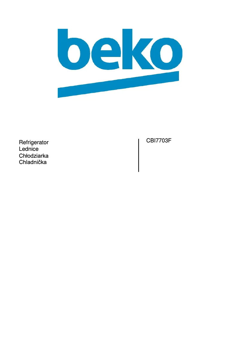Page 1 de la notice Manuel utilisateur Beko CBI7703F