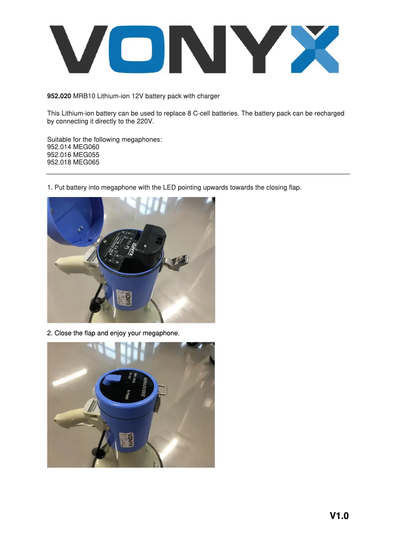 Página 1 del manual Manual de usuario Vonyx MRB10