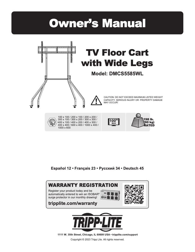 Page 1 de la notice Manuel utilisateur Tripp Lite DMCS5585WL